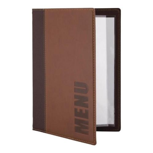 Menumap | TRENDY | Bruin | A5-Formaat | Dubbele Hoes (2, Zakelijke goederen, Horeca | Keukenapparatuur, Nieuw in verpakking, Verzenden