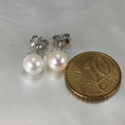 Sans Prix de Réserve - Boucles doreilles Argent Perle -, Handtassen en Accessoires, Oorbellen