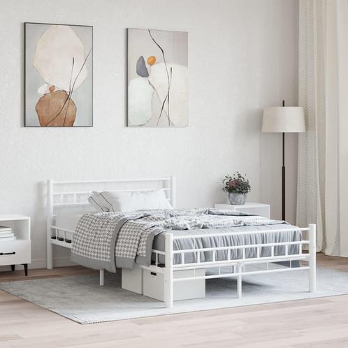 vidaXL Bedframe metaal wit 140x200 cm, Huis en Inrichting, Slaapkamer | Bedden, Nieuw, Verzenden