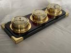 Maritieme objecten - Vintage. Thermometer, klok en aneroïde