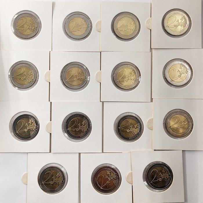 Frankrijk. 2 Euro 2008/2022, 15 x Circulating Commemorative, Postzegels en Munten, Munten | Europa | Euromunten