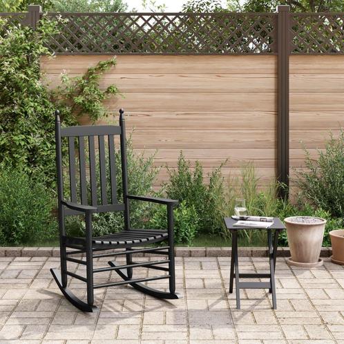 vidaXL Schommelstoel met inklapbare tafel massief, Huis en Inrichting, Stoelen, Nieuw, Verzenden