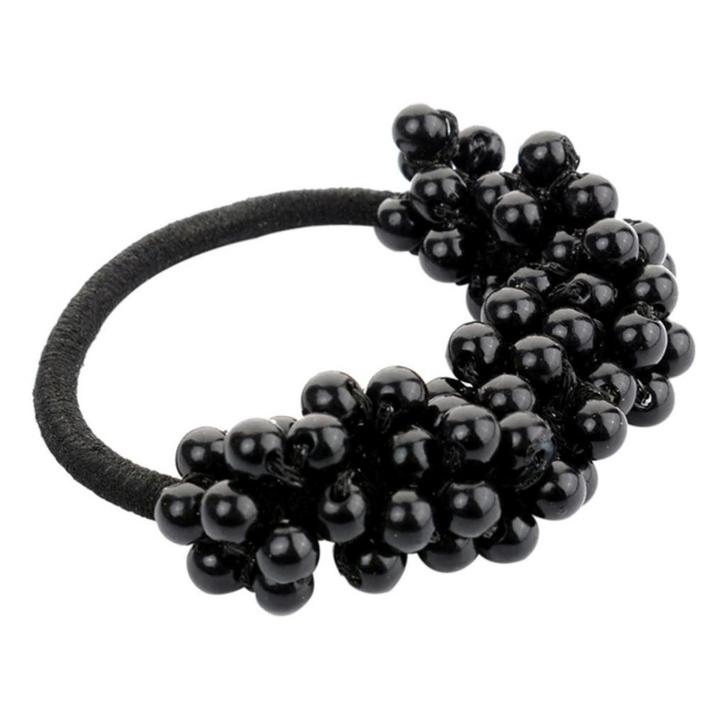 Fako Fashion - Haarelastiek Parels - Gala & Bruiloft - Zwart, Handtassen en Accessoires, Uiterlijk | Haarverzorging, Verzenden