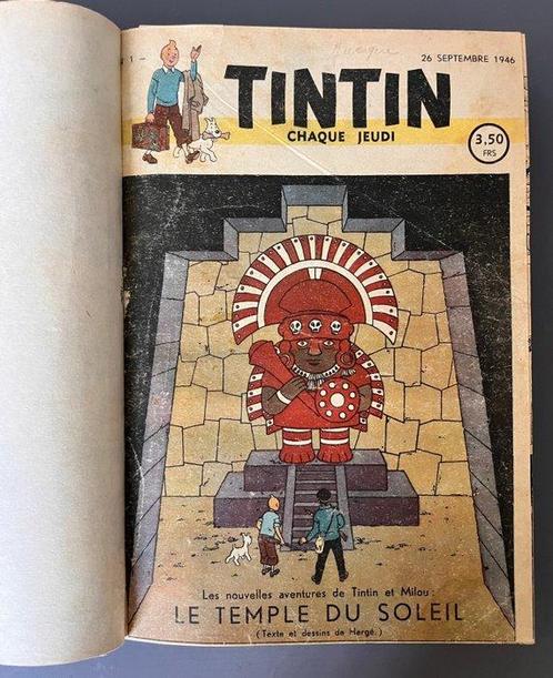 Hergé - 3 Amateurboekbinden - Tintin (magazine) - Quatre, Livres, BD