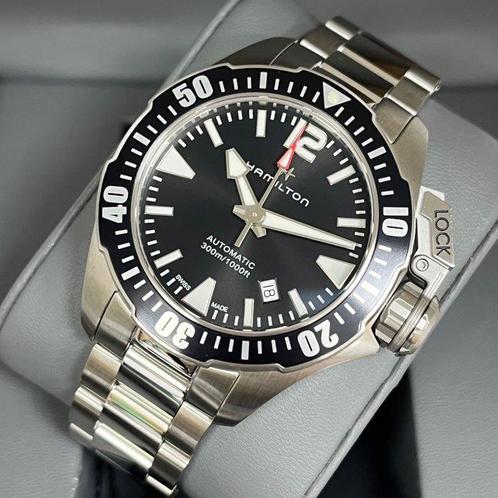 Hamilton - Khaki Navy Frogman Auto - H77605135 - Heren -, Handtassen en Accessoires, Horloges | Heren