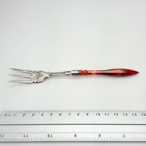 Fourchette - Argent 835 - Servir soupe agate Heft, Antiek en Kunst, Antiek | Zilver en Goud