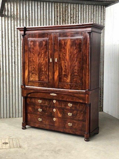 Armoire - Armoire, placard, armoire, presse à linge - Fleur, Antiquités & Art, Antiquités | Meubles | Chaises & Canapés