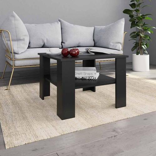 vidaXL Salontafel 60x60x42 cm bewerkt hout zwart, Huis en Inrichting, Tafels | Salontafels, Nieuw, Verzenden