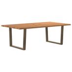 vidaXL Eettafel met boomrand 220x120x74 cm massief hout, Verzenden, Nieuw