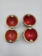 Lot de 2 boîtes à bijoux style Fabergé – métal doré, émail