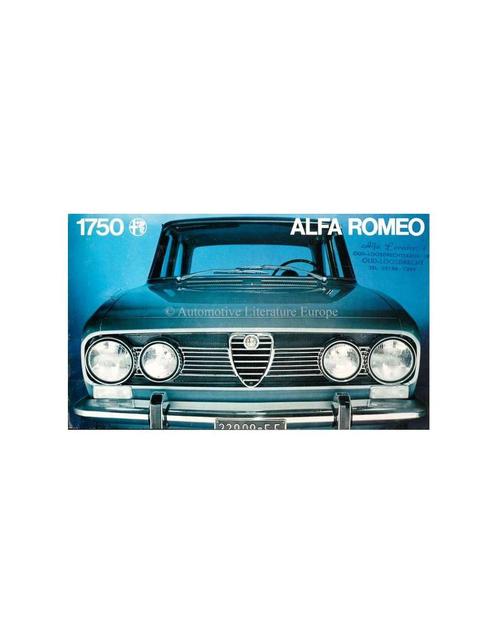 1970 ALFA ROMEO 1750 BERLINA BROCHURE NEDERLANDS, Boeken, Auto's | Folders en Tijdschriften