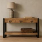 Mangohout Sidetable Britt 150 cm, Huis en Inrichting, Verzenden, Nieuw, Overige houtsoorten, Industriële meubels