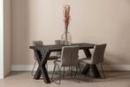 Mangohouten Eettafel Rechthoek Cedric 220x100 cm Zwart (6cm), Huis en Inrichting, Tafels | Eettafels, Verzenden, Nieuw