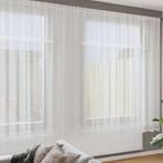 vidaXL Gordijnen met gordijnen Bloemen Wit Polyester, Huis en Inrichting, Stoffering | Gordijnen en Lamellen, Verzenden, Nieuw