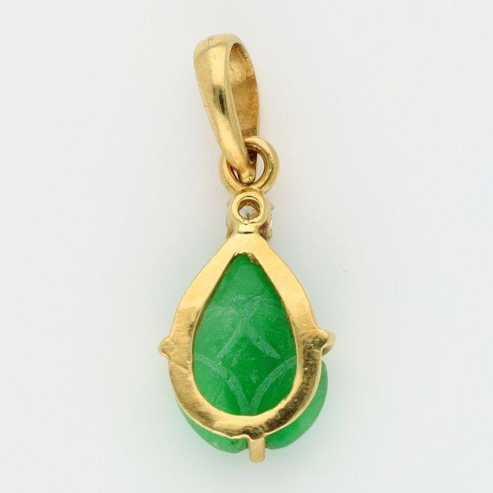 Zonder Minimumprijs - Hanger - 18 karaat Geel goud Jade -, Handtassen en Accessoires, Antieke sieraden