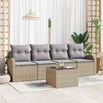 vidaXL Tuinbank Set met kussen 5 pcs Beige en Grijs 55 x 55, Verzenden, Nieuw