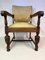 Fauteuil - Bois, Cuir - Chaise, Vintage, Rare., Antiek en Kunst