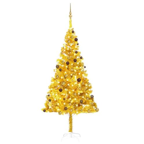 vidaXL Kunstkerstboom met verlichting en kerstballen 240 cm, Diversen, Kerst, Nieuw, Verzenden