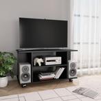 vidaXL Tv-meubel met wieltjes 80x40x40 cm spaanplaat zwart