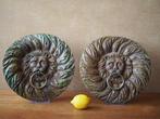 sculptuur, Pair of baroque lions - 29 cm - Eik, Antiek en Kunst