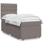 vidaXL Boxspring met matras stof taupe 80x200 cm, Verzenden, Nieuw