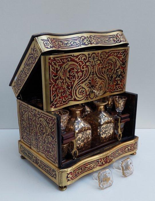 Cave à Liqueur époque - Boulle marqueterie met Gravering -, Antiek en Kunst, Antiek | Meubels | Stoelen en Sofa's