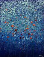 Parfen.D XL - NO RESERVE Red Poppies in Blue, Antiek en Kunst
