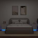 vidaXL Armoires de chevet et lumières LED 2pcs blanc, Maison & Meubles, Chambre à coucher | Tables de chevet, Neuf, Verzenden