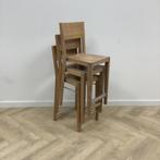 Tweedehands Hutten complete set 3 barkrukken met bartafel,, Huis en Inrichting, Gebruikt, Hout