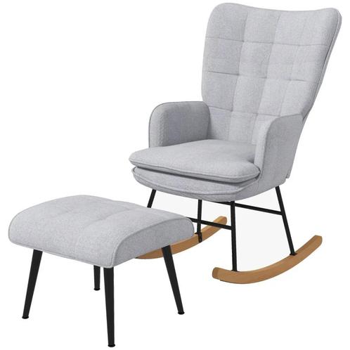 TRUUSK Schommelstoel Met Poef Scandi Design Schommelstoel Me, Huis en Inrichting, Fauteuils, Verzenden