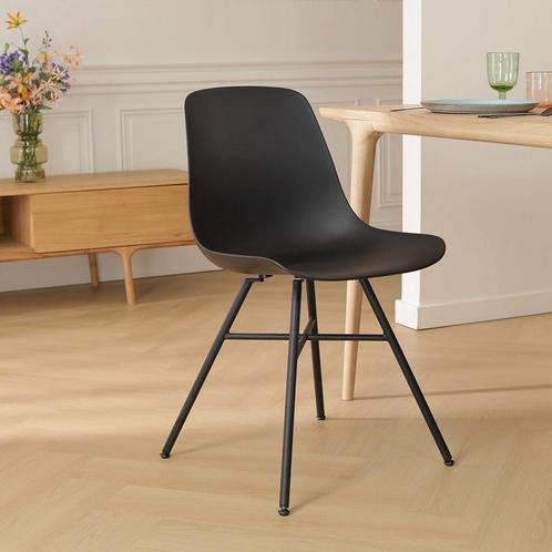 Nolon Noa zwarte eetkamerstoel | Kuipstoel | Kunststof, Huis en Inrichting, Stoelen, Zwart, Eén, Nieuw, Kunststof, Verzenden