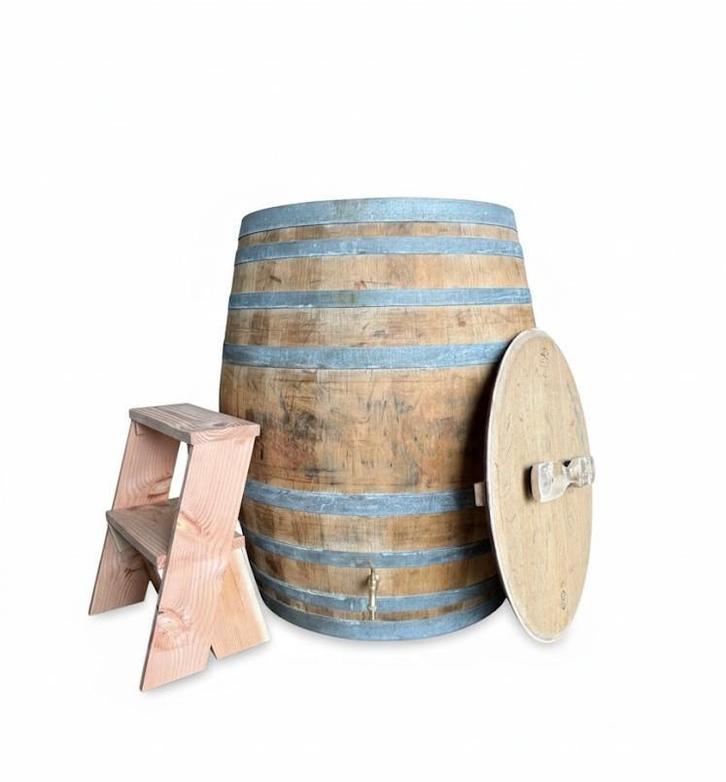 XXL eikenhouten ijsbad 500 liter - complete set!, Tuin en Terras, Bubbelbaden en Hottubs, Nieuw, Trap, Vast, Ophalen of Verzenden