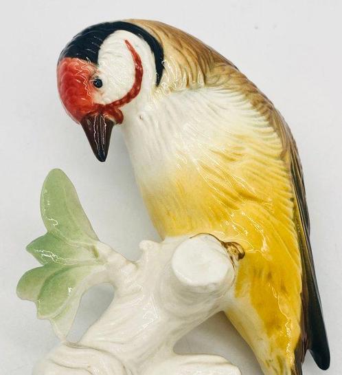 Karl Ens, Volkstedt - Figure - Stieglitz auf Ast -, Antiek en Kunst, Antiek | Glaswerk en Kristal