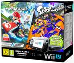 Wii U Console 32GB Zwart + Gamepad (Mario Kart 8 + Splato..., Games en Spelcomputers, Ophalen of Verzenden, Zo goed als nieuw