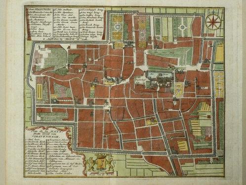 Pays-Bas, Carte - La Haye; Hendrik de Leth - Plan de la Haye, Livres, Atlas & Cartes géographiques