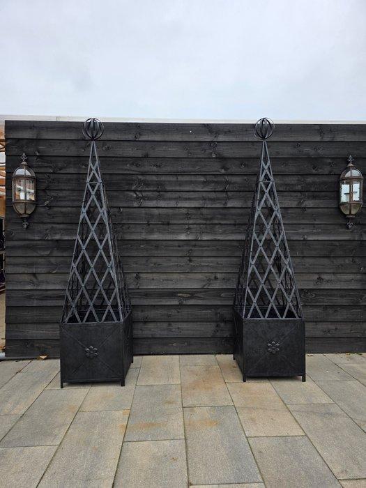 Jardinière (2) - Metaal - XL Set 245cm - Zwart, Antiek en Kunst, Curiosa en Brocante