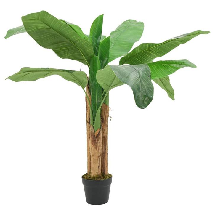 vidaXL Kunstplant bananenboom 9 bladeren 120 cm groen, Maison & Meubles, Accessoires pour la Maison | Plantes & Fleurs artificielles