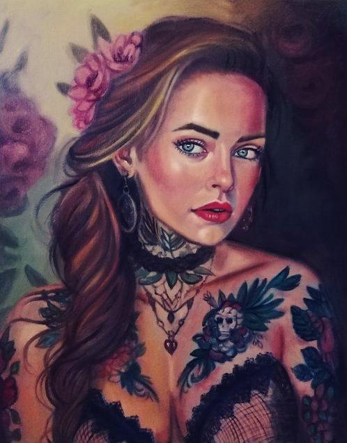 Laura Segatori - She n°97 della serie bad girl, Antiek en Kunst, Kunst | Schilderijen | Modern