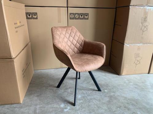 Veiling - Armstoel Paggy (set van 4) Stof - Licht Bruin - Mo, Huis en Inrichting, Stoelen, Nieuw