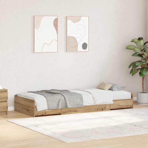 vidaXL Opbergbedframe met hoofdeinde Artisan Eiken 100 x 200, Huis en Inrichting, Slaapkamer | Bedden, Nieuw, Verzenden