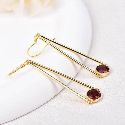 Zonder Minimumprijs - Oorbellen Zilver - Granaat -, Handtassen en Accessoires, Oorbellen