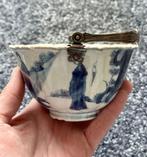 Kangxi Kom met zilveren hengels & miniatuur bolvaasje -, Antiek en Kunst