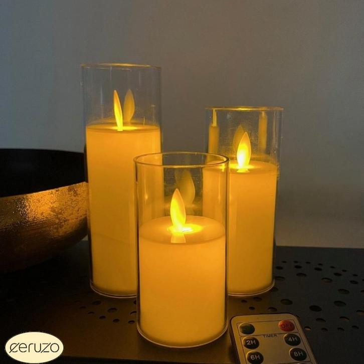2dekans | Led Kaars Met Behuizing - Bewegende Vlam -, Huis en Inrichting, Woonaccessoires | Kandelaars en Kaarsen, Ophalen of Verzenden