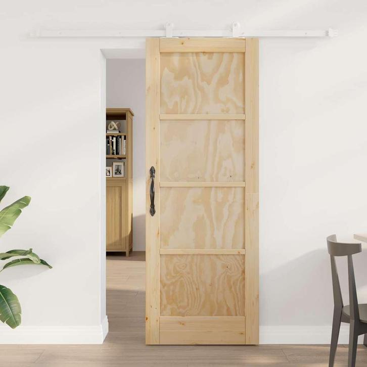 vidaXL Schuifdeuren set ORKDAL Natuurlijk en wit 73.5 x, Doe-het-zelf en Bouw, Deuren en Vliegenramen, Nieuw, Verzenden