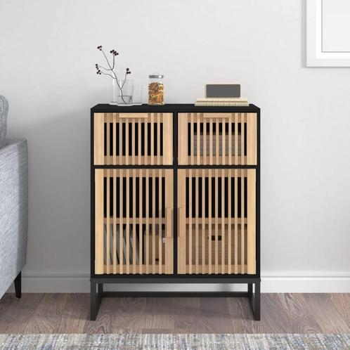 vidaXL Dressoir 60x30x75 cm bewerkt hout zwart, Huis en Inrichting, Kasten | Overige, Nieuw, Verzenden