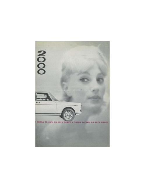 1961 ALFA ROMEO 2000 BERLINA BROCHURE ENGELS, Boeken, Auto's | Folders en Tijdschriften