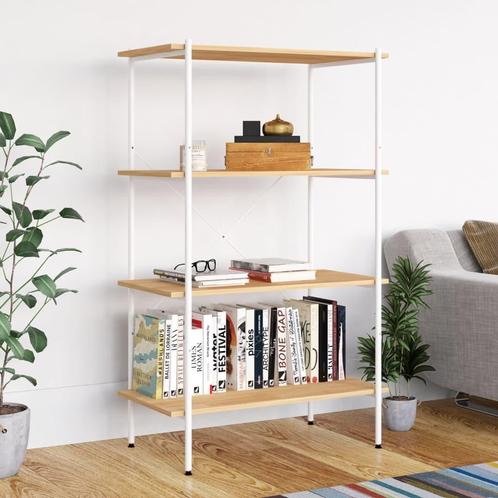 vidaXL Opbergrek 4-laags 80x40x130 cm wit en eikenkleurig, Huis en Inrichting, Kasten | Boekenkasten, Nieuw, Verzenden