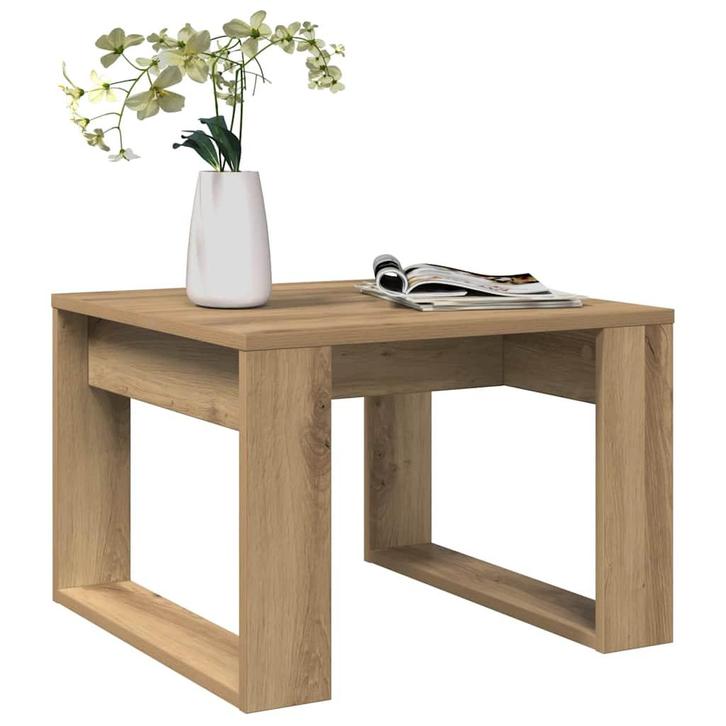 vidaXL Bijzettafel 50x50x35 cm bewerkt hout artisanaal, Huis en Inrichting, Tafels | Salontafels, Nieuw, Verzenden