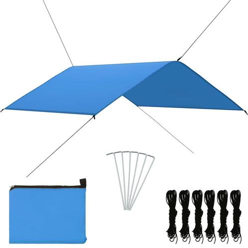 vidaXL Bâche dextérieur 4x4 m Bleu, Jardin & Terrasse, Parasols, Neuf, Envoi