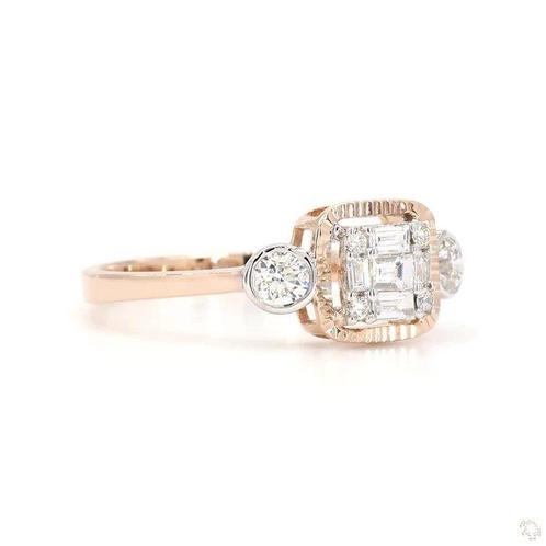 Bague - 14 carats Or rose - 0.36ct. tw. Diamant (Naturelle), Handtassen en Accessoires, Ringen
